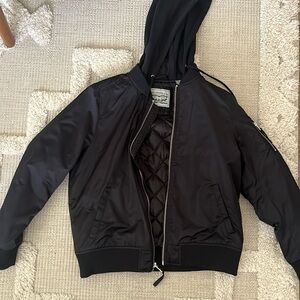 Women’s Large Levi’s Bomber Jacket with sweatshirt hood